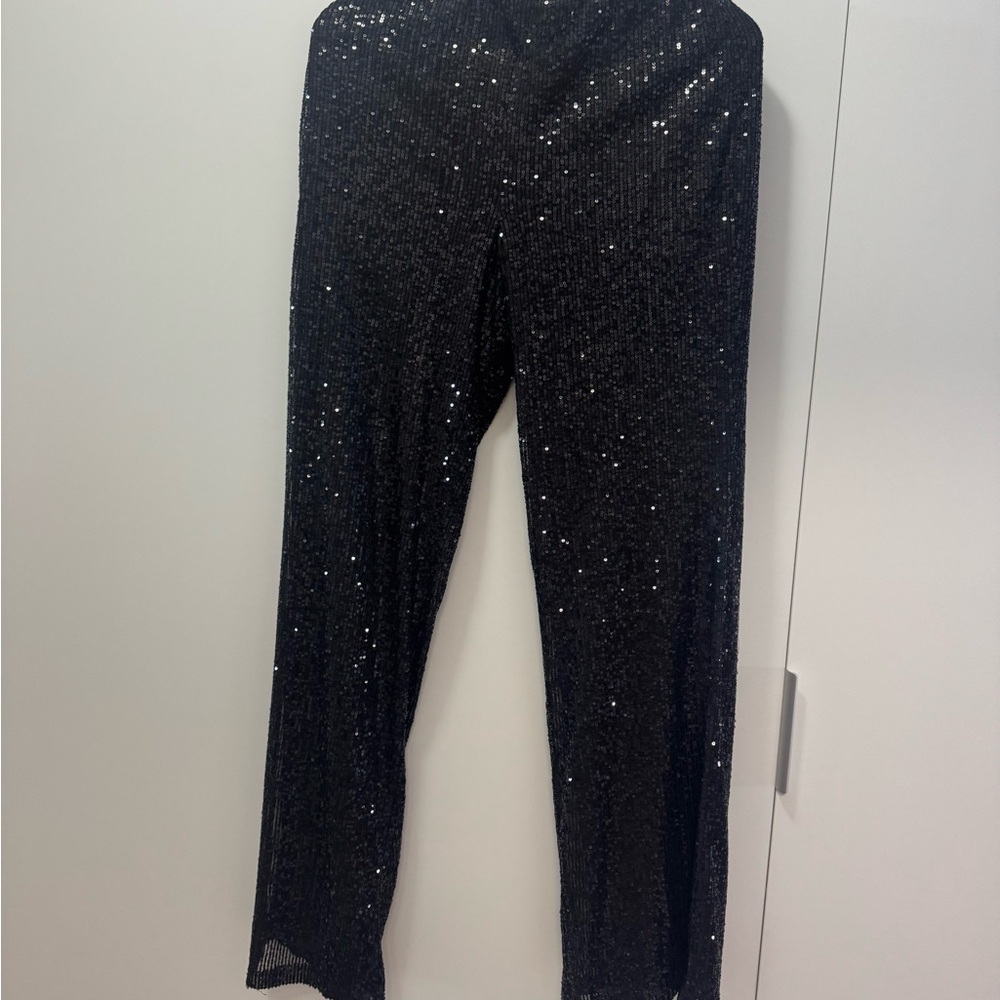 Mango Black Sequin Pantsuit
